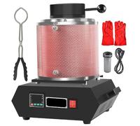Four de Fusion d'or 3 kg, Four de Fusion électrique numérique 1500 W 2102F avec Filet, Fours de coulée de raffinage 110 V avec creuset en Graphite pour Faire Fondre Les déchets d'a Black Capacity 3KG