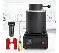 Four De Fusion D'or Avec Creuset En Graphite-Machine De Fusion De 1400 W Avec Régulation Numérique Pid-Pour La Coulée Et Le Raffinage De L'or,De L'argent,Du Cuivre Et De L'aluminium 3kg-Black