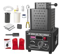 Four de fusion d'or électrique 5000 W Machine de fusion de métal à induction à moyenne fréquence, four de fusion d'or 1600 ℃/2902 ° F avec creuset en graphite 1/2/3 kg, four de coulée four fusion