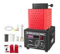 Four de Fusion D'or Électrique 5000w Kit de Moulage Pour Argent,Or 1600 ℃/2902 ° F Machine de Fusion de Métal À Induction À Moyenne Fréquence Four de Coulée Four Fusion,Red-3kg