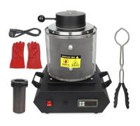 Four de Fusion d'Or, Four de Fusion Électrique, Four de fusion électrique for cuivre et aluminium, comprenant creuset, pinces et gants.(Black With Network,1kg)