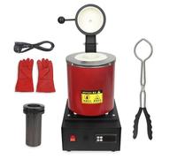 Four de Fusion d'Or, Four de Fusion Électrique, Four de fusion électrique for cuivre et aluminium, comprenant creuset, pinces et gants.(Red No Network,1kg)