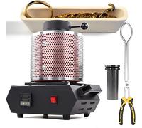 Four de fusion d'or numérique 1750 W, four électrique à régulation PID, chauffe jusqu'à 1150 °C en quelques minutes. Comprend un creuset en graphite pour la fonte de bijoux, le raffinage de l'argent