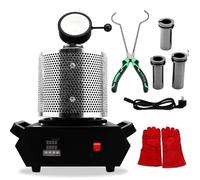 Four de fusion électrique 1500 W, fusion d'or numérique 1150 °C avec creuset en graphite et protection en maille pour la fonte de ferraille d'argent et de moulage de bijoux