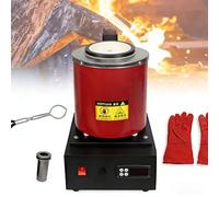 Four de fusion électrique, affine les métaux jusqu'à 1 150 °C, comprend des pinces, un creuset en graphite et une protection en maille, idéal pour l'or, l'argent, l'étain, l'aluminium