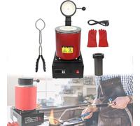 Four De Fusion électrique Automatique,Four De Fusion d'or 1150℃ / 2102℉ Machine De Four De Fusion Numérique,Four De Coulée De Raffinage pour Métaux Or Argent étain Aluminium,Red-3KG