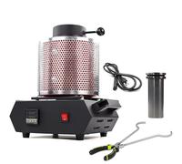 Four de fusion électrique numérique avec protection en maille, 1750 W 1150 ℃ Creuset en graphite et pinces, pour faire fondre l'or, l'argent, le cuivre, l'aluminium, 2 kg, capacité 220 V