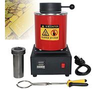 Four de fusion électrique pour l'or, four de fusion numérique électrique 3 kg, four de fusion 1400 W 2000 °F, four de coulée d'affinage 1100 °C avec creuset en graphite pour la fonte de ferr