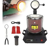 Four de fusion électrique pour or, 1150 °C/2102 °F, four de fusion automatique numérique avec creuset et pinces, pour la fusion de ferraille, d'argent et d'or, avec filet, rouge - 3 kg