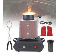Four de fusion électrique pour or et argent, outil de fonderie et de fabrication de bijoux, machine de fusion numérique, four électrique 1150 °C (2102 °F), forge pour cuivre et aluminium Red-3kg