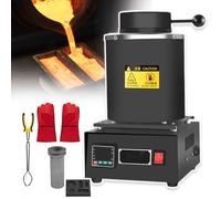 Four de fusion numérique automatique des métaux avec creuset en graphite, machine de fusion et de coulée de 1500 W pour or/argent/aluminium et cuivre