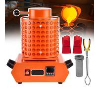 Four De Fusions Électrique Avec Filet Isolant Et Creuset En Graphite, Four De Fusions Numérique (Contrôle De Température 2012°F), Kit De Raffinage Et De Fonte De Bijoux Pour Or/Argent(Orange,1kg)