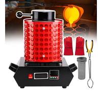 Four De Fusions Électrique Avec Filet Isolant Et Creuset En Graphite, Four De Fusions Numérique (Contrôle De Température 2012°F), Kit De Raffinage Et De Fonte De Bijoux Pour Or/Argent(Red,3kg)