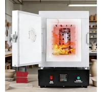 Four électrique 1150 ℃, four de poterie de table de 1500 W avec contrôle de la température PID et fenêtre de visualisation pour moulage de bijoux, fusion des métaux, chambre de 15 x 15 x 20 cm