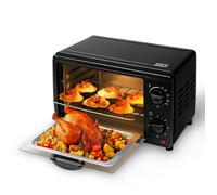 Four Électrique 12 L, Friteuse à Air 600W, Minuteur 60 min, Jusqu'à 250°C, Mini Four à Pizza, Frire Sans Huile Cuire au Four