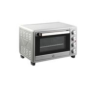 Four Électrique 32 L 1600 W, Inox/Verre Argent, avec Bac à Graisses, 52,2x38,1x33,5 cm