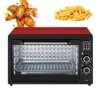 Four Électrique 48 L, Four À Pizza en Acier Inoxydable avec Réglage de la Température, Minuterie, Chauffage À Circulation D'air À 360°, Idéal pour la Maison, la Cuisine Et les Fêtes