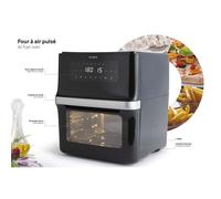 Four électrique - Capacité 12L - 1700W - Cuisson à air chaud pulsé - Noir - Compact