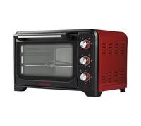 Girmi FE30 Four électrique, 1600 W, Ventilation, Lumière intérieure, Grille inox, Fonctions de cuisson, Base, Grill, Combiné, Accessoires inclus, Noir/Rouge