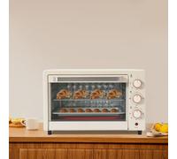 Four électrique de 22 l, mini four à température réglable et minuterie de 60 minutes, four à air chaud polyvalent, 2 étagères, pour la fabrication de pain, poisson grillé, poulet rôti, pizza, etc.