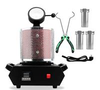 Four électrique de fusion d'or, 1 500 W, avec creuset en graphite de 1 kg et 3 kg et grille de protection pour ferraille, four de fusion numérique 2 100 °F, four de coulée rouge