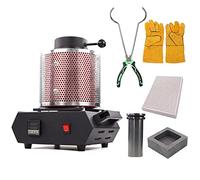 Four électrique de fusion d'or, 2100 W, avec creuset en graphite de 3 kg, pour la fonte des métaux, 2100 °F, avec grille de protection, pour l'argent, l'or, le cuivre et l'aluminium, 220 V