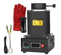 Four Électrique De Fusion D'or, Machine De Fusion De Métaux Numérique 2102℉ Pour La Fusion De Déchets, Le Raffinage De L'or, De L'argent, Du Cuivre Et De L'aluminium, Kit De Fonderie(Black,3KG)
