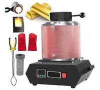 Four Électrique De Fusions D'or 1500W Avec Filet Isolant Et Kit De Moulage, Contrôle Numérique De La Température Par PID - Outil De Fusions Pour La Refonte De Déchets Métalliques(Red,3KG)