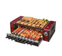 Four électrique domestique, poêle à pâtisserie antiadhésive, sans fumée, brochettes de gril, Machine, Barbecue Facile à nettoyer(9 strings Red)