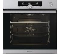 Four électrique multifonction Hisense O643PX, encastrable, 77 litres, 60 cm, combiné, vapeur, fonction pizza 300°, pyrolyse, couleur inox, classe énergétique A+