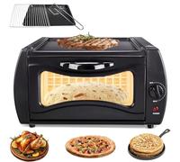 Four électrique Tandoor 2100 W 2 en 1, mini machine à pizza de 15 L, contrôle de la température réglable de 50 °C à 400 °C pour un usage domestique et des plats à emporter