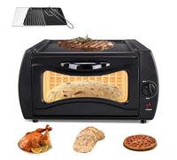 Four électrique Tandoor 2100 W, machine à pizza de comptoir de 15 L avec contrôle de la température 50 °C à 400 °C, comprend un disque et une pince pour poulet Tandoori et Naan