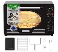 Four électrique TurboTronic TTEV45 en acier inoxydable Noir - Capacité 45L