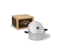 Pentole Agnelli FAMR8626 Nonna Aurelia Oven for Cakes in BLTF Aluminum with lid and Iron Plate, Silver, 26 cm