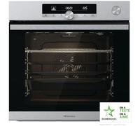 Four électrique multifonction Hisense O643PX, encastrable, 77 litres, 60 cm, combiné, vapeur, fonction pizza 300°, pyrolyse, couleur inox, classe énergétique A+
