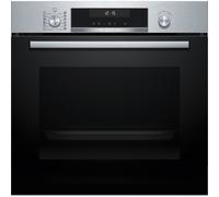 Bosch Four pyrolytique multifonction 60 cm de large, série 6, Home Connect, 3D Hotair, autonettoyant, commandes dissimulées, noir, HBG578ES7