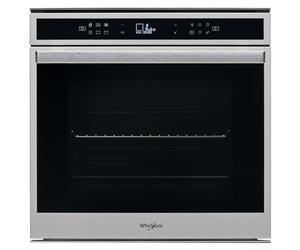 Four encastrable pyrolyse Whirlpool W6OM44PBS1P - Four pyrolyse Noir et inox - multifonction - Chaleur tournante ou pulsée - 73 litres - Porte froide (4 vitres) - Rails télescopiques - Classe énergétique A+