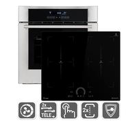 Cuisinière: 60cm Four encastrable EB8015ED + 59cm Plaque Induction IH85904FZ / Gril/Air chaud/Tiroirs télescopiques/Timer automatique/Double Vitrage d'isolation thermique / SET8015IH594FZ