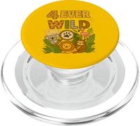 Four Ever Wild 4ème Anniversaire Animaux de la Jungle pour garçons et Filles PopSockets PopGrip pour MagSafe