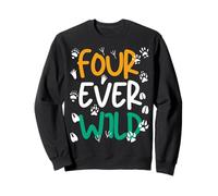 Four Ever Wild, C'est Mon 4e Anniversaire, Animal de fête au Zoo Sweatshirt