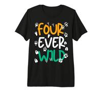 Four Ever Wild, C'est Mon 4e Anniversaire, Animal de fête au Zoo T-Shirt Haut de Gamme
