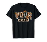 Four Ever Wild C'est Mon 4e Anniversaire Cowboy Cowgirl Western T-Shirt