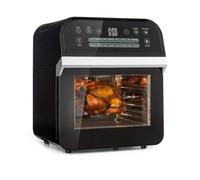 Four-Friteuse à Air - Mini Four électrique 12L - 1600W Friteuse sans huile - 6 Modes de Cuisson - Fonction de Réservation,Noir