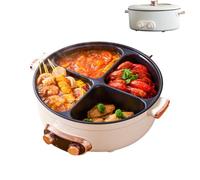Four Grid Multifunctional Stew Pot,Electric Pot 4 Compartment Divider Cooker,6L Large Capacity Integrated Hot Pots,Independent Temperature Control on Both Sides