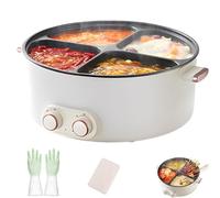 Four Grid Multifunctional Stew Pot, For Cook 2 Dishes + 1 Soup + 1 Rice, 6/7l Large Capacity Four-Grid Integrated Electric Cooker, 4 Grid Multifunctional Stew Pot For Home Party (#1,6L)