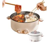 Four Grid Multifunctional Stew Pot, Large Capacity Integrated 4 Grid Electric Hot Pots, 6L Independent Temperature Control On Both Sides, Hot Pot with Divider for Home Party (2-Compartments)