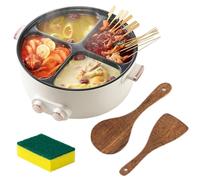 Four Grid Multifunctional Stew Pot,Multi-functional Household 6 Liters Capacity Hot Pot,integrated electric cooker,One Pots with 4 Flavors, Independent Temperature Control on Both Sides