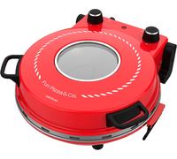 Four Grill Électrique Pour Pizza Pizza&Co Mamma Mía Window. 1200W, Température 400ºc, Minuterie 15, Thermostat, Cuisson Sur Pierre, Résistances Supérieures Et Inférieures Avec Fenêtre