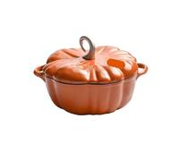Four hollandais à citrouille Cocotte en fonte émaillée 3,7 L avec revêtement émaillé et antiadhésif, cocotte de 24,9 cm, compatible toutes les sources chaleur(Yellow Dutch Oven)