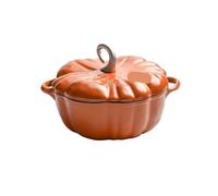 Four hollandais à citrouille Cocotte multifonctionnelle en fonte émaillée avec couvercle et revêtement antiadhésif for cocotte for potiron(B1 25cm orange)